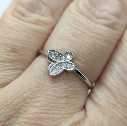 Srebrny pierścionek cyrkoniowy motyl GR17 • Srebro 925
