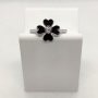 Srebrny pierścionek czarny kwiat GR30 • Srebro 925