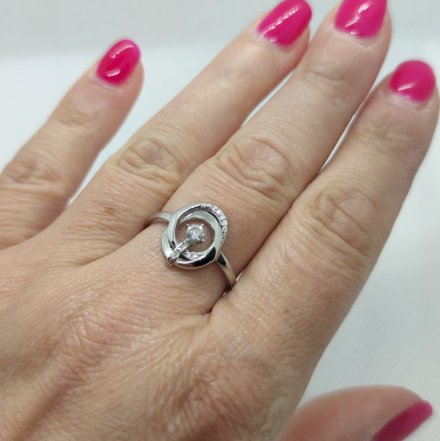 Srebrny pierścionek z białą cyrkonią GR29 • Srebro 925
