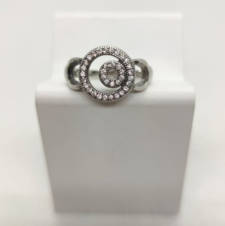 Srebrny pierścionek z białymi cyrkoniami GR37 • Srebro 925