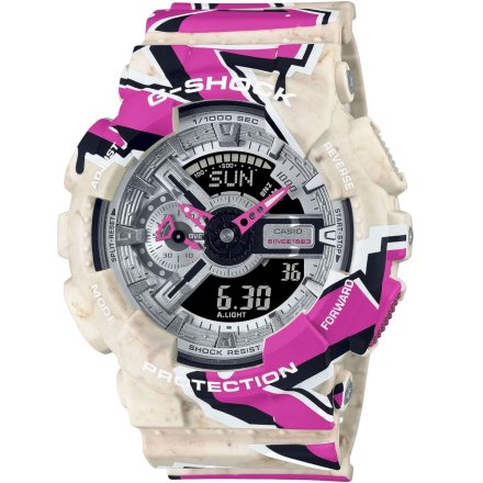 Beżowy zegarek Casio G-SHOCK Graffiti Street Spirit GA-110SS-1AER