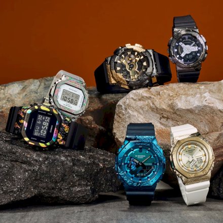 Kolorowy zegarek Casio G-SHOCK Adventurer's stone prostokątny GM-S5640GEM-7ER