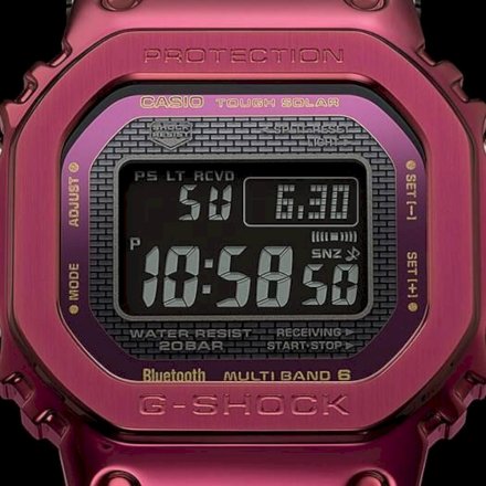 Czerwony zegarek Casio G-SHOCK prostokątny GMW-B5000RD-4ER