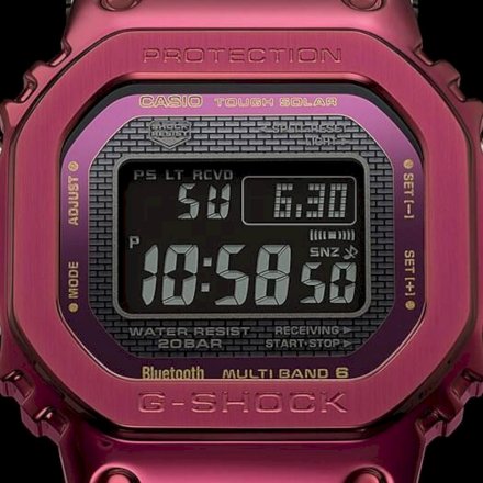 Czerwony zegarek Casio G-SHOCK prostokątny GMW-B5000RD-4ER