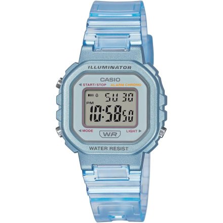 Niebieski zegarek Casio POP illuminator prostokątny LA-20WHS-2AEF