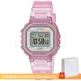 Różowy zegarek Casio POP illuminator prostokątny LA-20WHS-4AEF + TOREBKA KOMUNIJNA