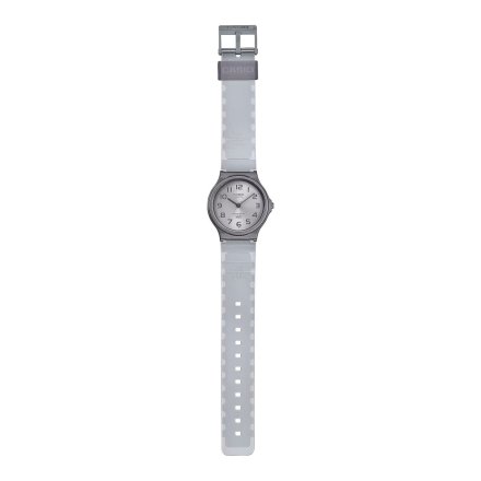 Szary zegarek Casio z przeźroczystym paskiem MQ-24S-8BEF