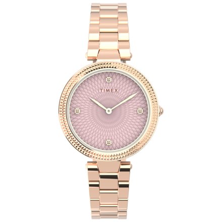 Różowozłoty zegarek Timex City z bransoletką TW2V24300