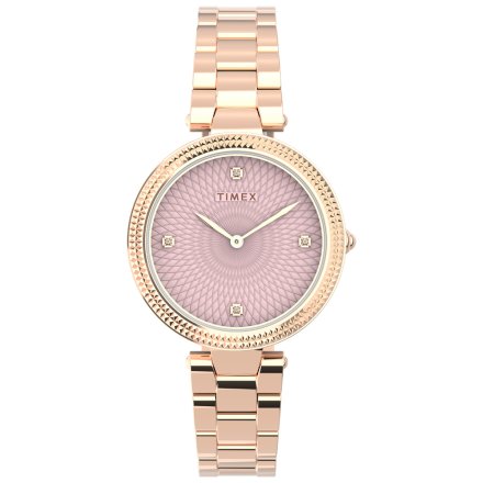 Różowozłoty zegarek Timex City z bransoletką TW2V24300