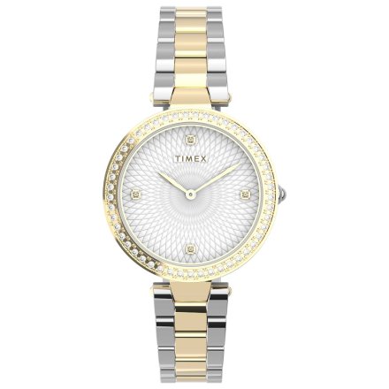Złoto-srebrny zegarek Timex City z bransoletką TW2V24500