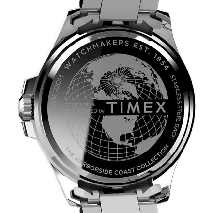 Męski zegarek Timex City Harborside Coast srebrny z bransoletką TW2V27400