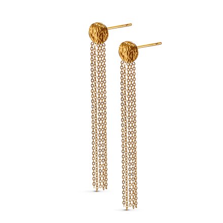 Biżuteria kolczyki damskie wiszące złote z łańcuszkami Venetto K427