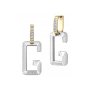 Srebrno-złote kolczyki Guess wiszące litery G GUESS G-SHADES JUBE01469JW