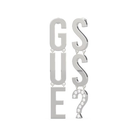 Srebrne wiszące kolczyki GUESS Los Angeles logo UBE20002