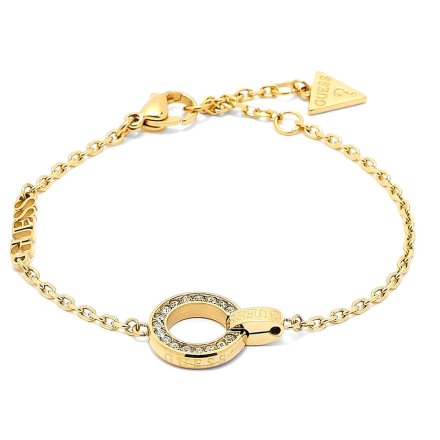 Złota bransoletka Guess CIRCLE LIGHTS z kryształami JUBB03162JW (S)