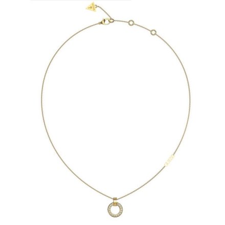 Złoty naszyjnik Guess wisiorek z monetą CIRCLE LIGHTS JUBN03159JW