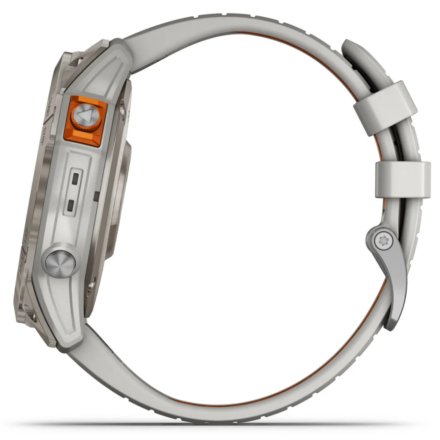 Zegarek Garmin Fenix 7 Pro Sapphire Solar Tytan z mglisto szaro-pomarańczowym paskiem 010-02777-21