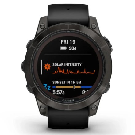 Zegarek Garmin Fenix 7 Pro Sapphire Solar Tytan węglowoszary z czarnym paskiem 010-02777-11