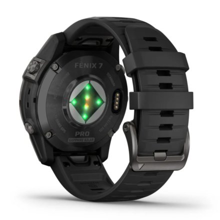 Zegarek Garmin Fenix 7 Pro Sapphire Solar Tytan węglowoszary z czarnym paskiem 010-02777-11