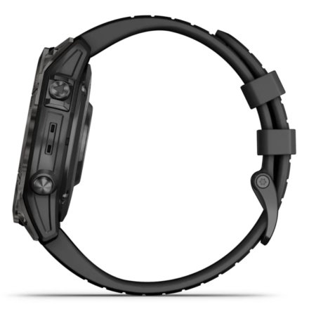 Zegarek Garmin Fenix 7 Pro Sapphire Solar Tytan węglowoszary z czarnym paskiem 010-02777-11