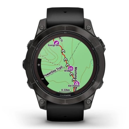 Zegarek Garmin Fenix 7 Pro Sapphire Solar Tytan węglowoszary z czarnym paskiem 010-02777-11