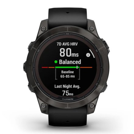 Zegarek Garmin Fenix 7 Pro Sapphire Solar Tytan węglowoszary z czarnym paskiem 010-02777-11