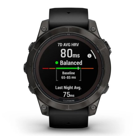 Zegarek Garmin Fenix 7 Pro Sapphire Solar Tytan węglowoszary z czarnym paskiem 010-02777-11