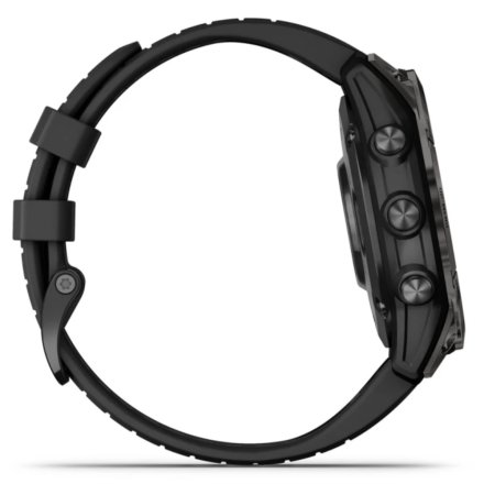 Zegarek Garmin Fenix 7 Pro Sapphire Solar Tytan węglowoszary z czarnym paskiem 010-02777-11