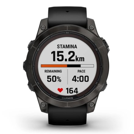 Zegarek Garmin Fenix 7 Pro Sapphire Solar Tytan węglowoszary z czarnym paskiem 010-02777-11