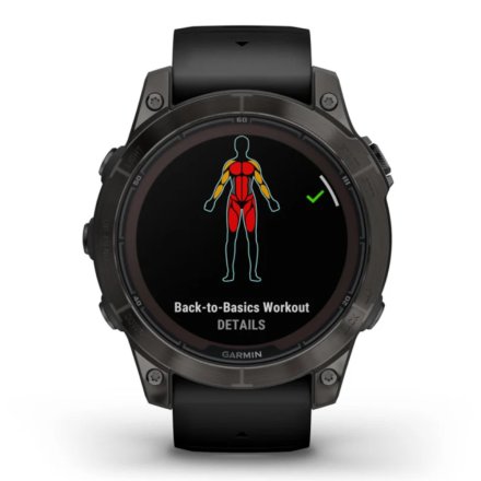 Zegarek Garmin Fenix 7 Pro Sapphire Solar Tytan węglowoszary z czarnym paskiem 010-02777-11