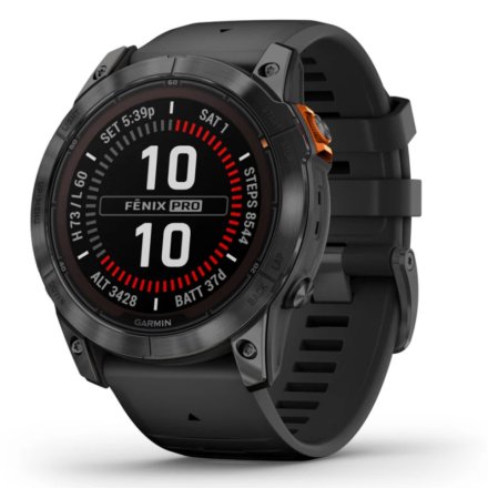 Zegarek Garmin Fenix 7 Pro Solar Tytan szary z czarnym paskiem 010-02777-01