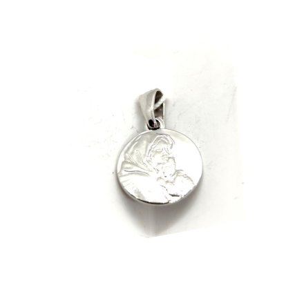 Srebrny medalik okrągły z Matką Boską z Dzieciątkiem GR24  • Srebro 925