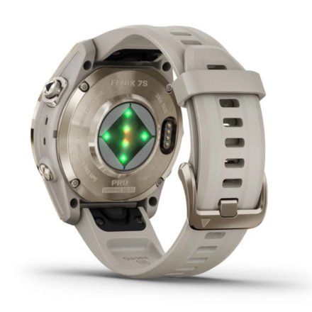 Zegarek Garmin Fenix 7S Pro Sapphire Solar złoty z piaskowym paskiem 010-02776-15