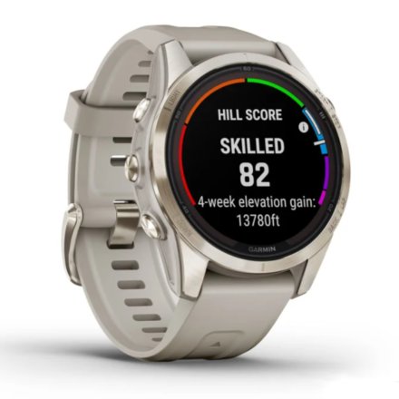 Zegarek Garmin Fenix 7S Pro Sapphire Solar złoty z piaskowym paskiem 010-02776-15