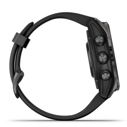 Zegarek Garmin Fenix 7S Pro Sapphire Solar Tytan węglowoszary z czarnym paskiem 010-02776-11