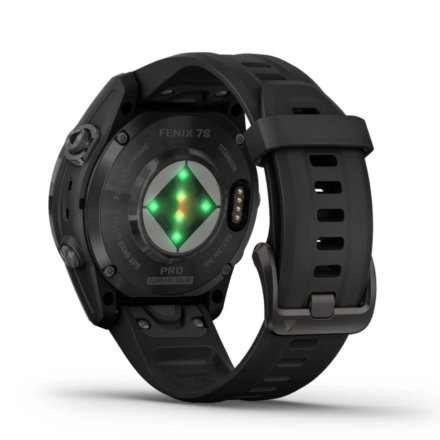 Zegarek Garmin Fenix 7S Pro Sapphire Solar Tytan węglowoszary z czarnym paskiem 010-02776-11