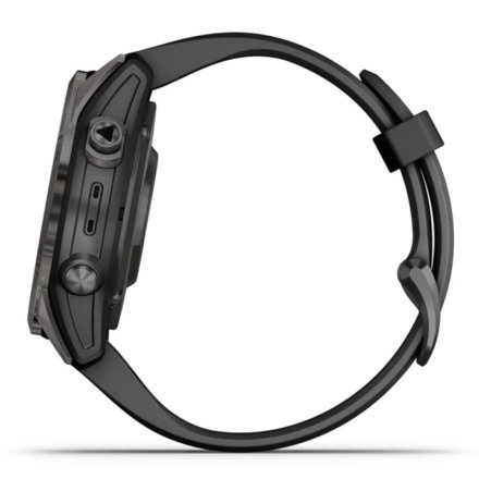 Zegarek Garmin Fenix 7S Pro Sapphire Solar Tytan węglowoszary z czarnym paskiem 010-02776-11