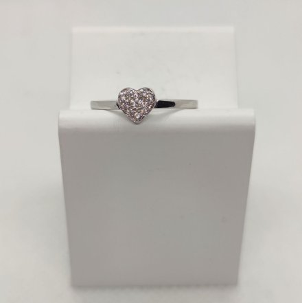 Srebrny pierścionek z cyrkoniowym sercem  GR16 • Srebro 925