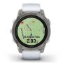 Zegarek Garmin Epix Pro Sapphire Tytan (Gen 2) tytanowy z białym paskiem 010-02803-21