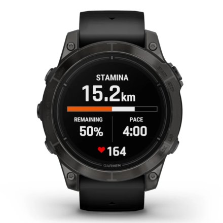 Zegarek Garmin Epix Pro Sapphire Tytan (Gen 2) węglowoszary z czarnym paskiem 010-02803-11