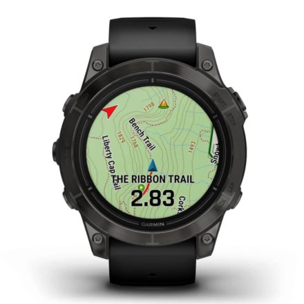 Zegarek Garmin Epix Pro Sapphire Tytan (Gen 2) węglowoszary z czarnym paskiem 010-02803-11