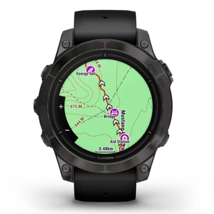 Zegarek Garmin Epix Pro Sapphire Tytan (Gen 2) węglowoszary z czarnym paskiem 010-02803-11