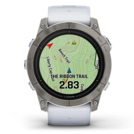 Zegarek Garmin Epix Pro Sapphire Tytan (Gen 2) tytanowy z białym paskiem 010-02804-11