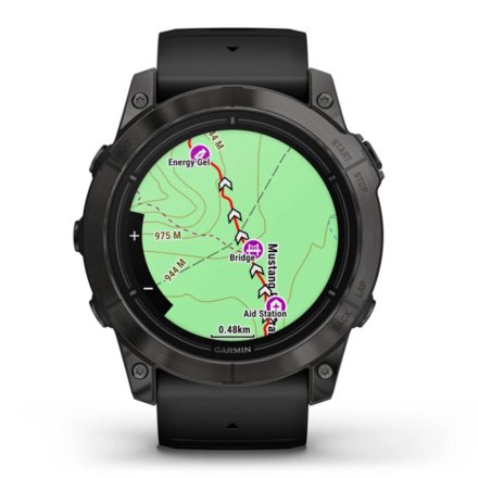 Zegarek Garmin Epix Pro Sapphire Tytan (Gen 2) węglowoszary z czarnym paskiem 010-02804-01