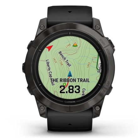 Zegarek Garmin Epix Pro Sapphire Tytan (Gen 2) węglowoszary z czarnym paskiem 010-02804-01