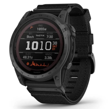 Zegarek Garmin Tactix 7 Pro Ballistics czarny z czarnym paskiem 010-02704-21