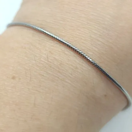 Srebrna bransoletka damska żmijka z ozdobą GR39   • Srebro 925