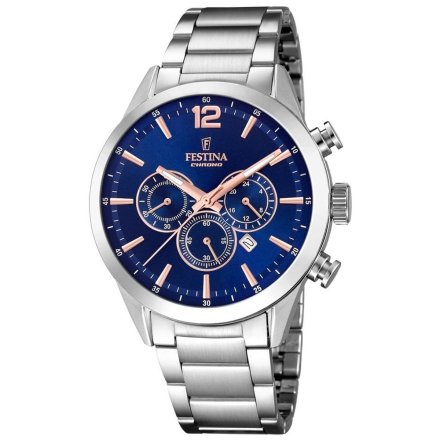 Zegarek Męski Festina na bransolecie ze stoperem F20343/9 Timeless Chronograph 