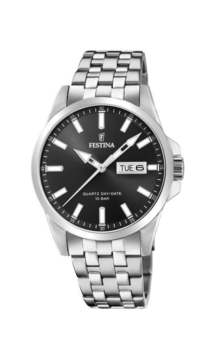Klasyczny zegarek Męski Festina na srebrnej bransoelcie F20357/3 Classic 