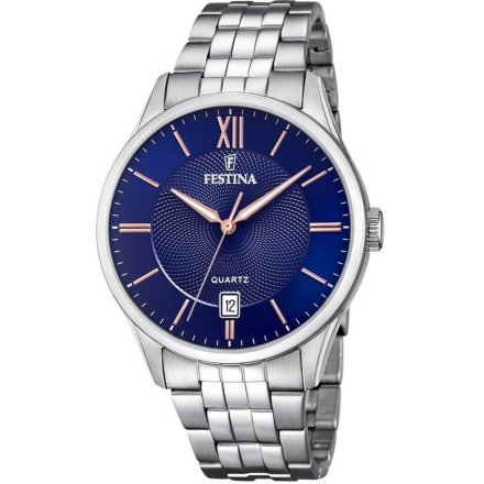 Klasyczny zegarek Męski Festina na srebrnej bransolecie F20425/5 Classic 